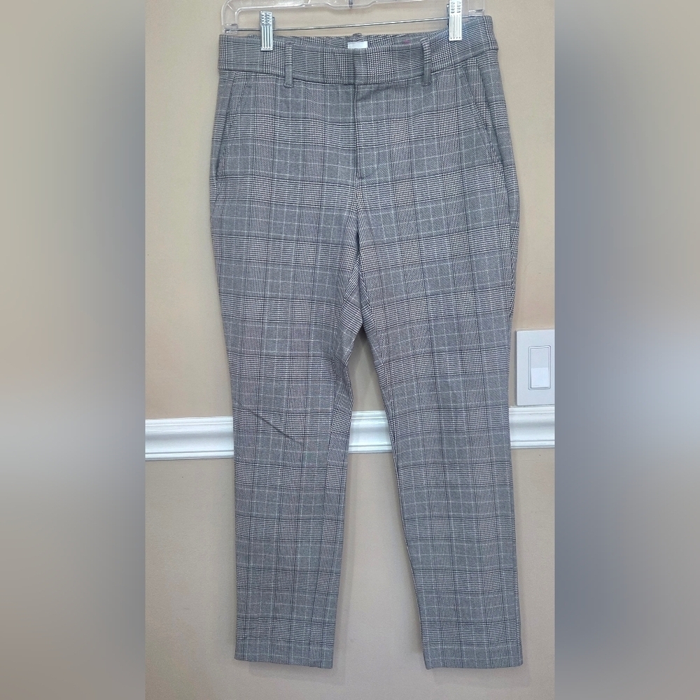 Gap Chatham Black White Houndstooth Glen Plaid Dress Ankle Pants 4 NWOT. - Picture 2 of 13